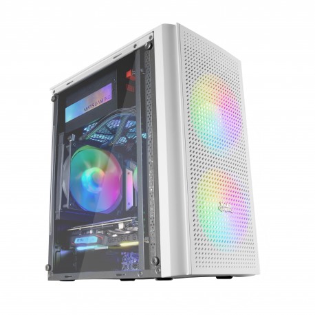 Mars Gaming MC300W Caja PC Micro ATX Cristal Templado 3xVentilador FRGB Blanco