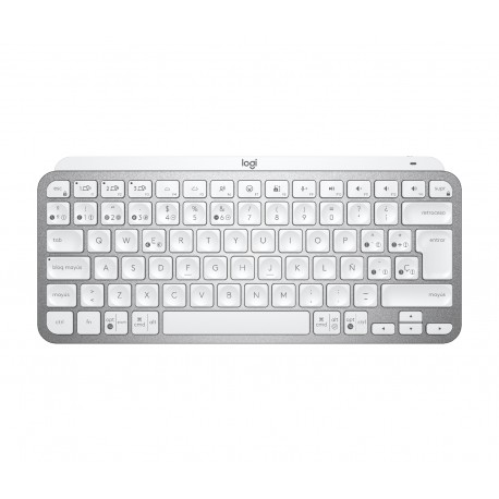 Logitech MX Keys Mini teclado RF Wireless + Bluetooth QWERTY Español Aluminio, Blanco - 920-010491