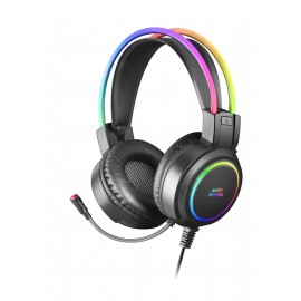 Mars Gaming MHRGB, Cascos Gaming RGB + Micro Flexible, Negro