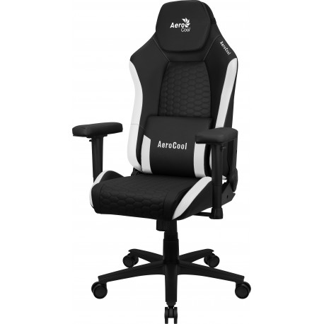 Aerocool CROWNBW Blanco, Silla Gaming Ergonómica, Cojines Ajustables, Cuero Sintético Premium