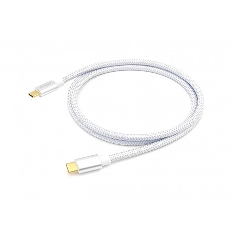 Equip 128356 cable USB 1 m USB 3.2 Gen 2 (3.1 Gen 2) USB C Plata, Blanco