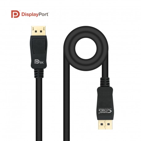 Nanocable Cable DISPLAYPORT 1.4 CERTIFICADO VESA, DP/M – DP/M, Negro, 1.5 m - 10.15.2501-L150