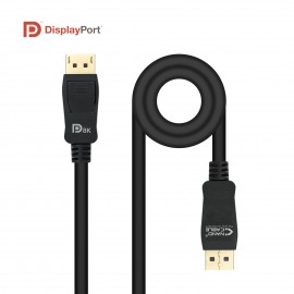 Nanocable Cable DISPLAYPORT 1.4 CERTIFICADO VESA, DP/M – DP/M, Negro, 0.5 m - 10.15.2500