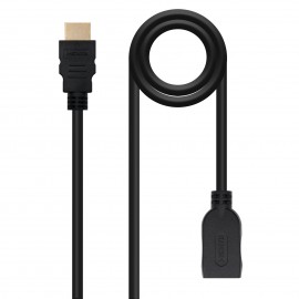 Nanocable Cable HDM 2.0 Prolongador A/M-A/H, Negro, 2 m - 10.15.1012