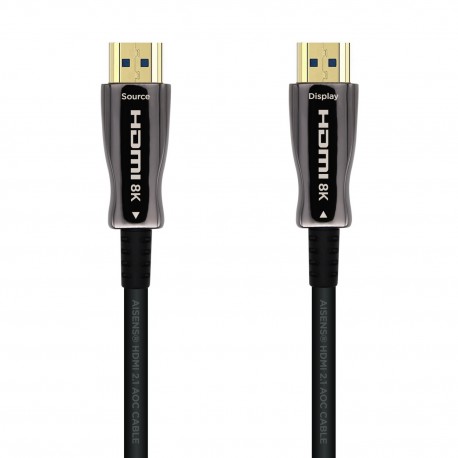 AISENS Cable HDMI V2.1 AOC Ultra Alta Velocidad / HEC 8k@60Hz 4k@120Hz 4:4:4 48Gbps, A/M-A/M, Negro, 30m - A153-0519