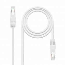 Nanocable Cable Red Latiguillo RJ45 CAT.6 UTP AWG24, Blanco, 25 cm - 10.20.0400-L25-W