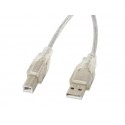 Lanberg CA-USBA-12CC-0018-TR cable USB 1,8 m 2.0 USB B Transparente - ca-usba-12cc-0018-tr