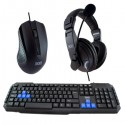 3GO COMBODRILEH2 teclado USB QWERTY Negro - COMBODRILEH2