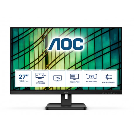 AOC E2 27E2QAE pantalla para PC 68,6 cm (27'') 1920 x 1080 Pixeles Full HD LCD Negro