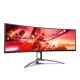 AOC AG493UCX2 pantalla para PC 124,5 cm (49'') 5120 x 1440 Pixeles Quad HD LED Negro, Rojo