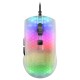 Mars Gaming MMRW Blanco, Ratón Gaming RGB Chroma Estructura Translúcida Ultra-ligera 58g 12800 DPI Switches Mecánicos HUANO