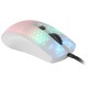 Mars Gaming MMRW Blanco, Ratón Gaming RGB Chroma Estructura Translúcida Ultra-ligera 58g 12800 DPI Switches Mecánicos HUANO