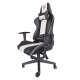 KeepOut XSPRO-RACING Silla para videojuegos universal Asiento acolchado Negro, Blanco