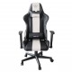 KeepOut XSPRO-RACING Silla para videojuegos universal Asiento acolchado Negro, Blanco