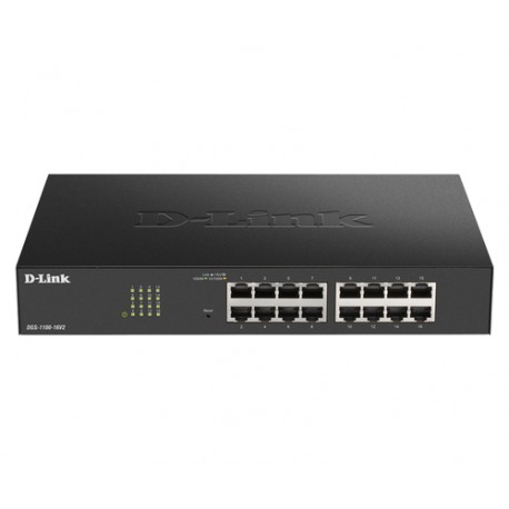 D-Link DGS-1100-16V2 switch Gestionado Gigabit Ethernet (10/100/1000) Negro