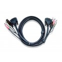 Aten 2L7D03U cable para video, teclado y ratón (kvm) Negro 3 m