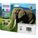 Epson 24 29.1ML 6 COLORES (NEGRO   AMARILLO   CIAN   MAGENTA   MAGENTA CLARO   CIAN CLARO) - ELEFANTE C13T24284010