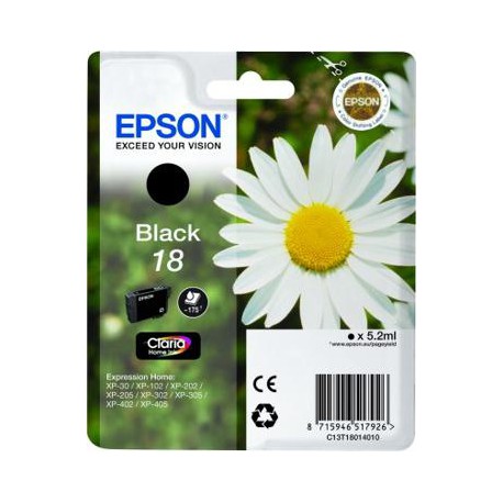 Epson Cartucho 18 negro (etiqueta RF) C13T18014020