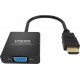 Vision TC-HDMIVGA/BL adaptador de cable de vídeo 0,23 m HDMI tipo A (Estándar) VGA (D-Sub) Negro