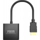 Vision TC-HDMIVGA/BL adaptador de cable de vídeo 0,23 m HDMI tipo A (Estándar) VGA (D-Sub) Negro