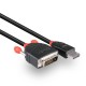 Lindy 41492 adaptador de cable de vídeo 3 m DVI-D DisplayPort Negro