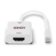 Lindy 41069 adaptador de cable de vídeo Mini DisplayPort HDMI tipo A (Estándar) Blanco