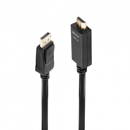 Lindy 36924 adaptador de cable de vídeo 5 m DisplayPort HDMI tipo A (Estándar) Negro