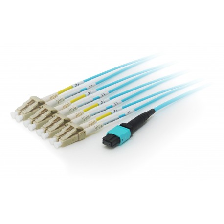 Equip 25556307 cable de fibra optica 3 m OM4 MTP 4x LC Cian - 4015867192511