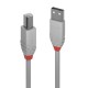 Lindy 36681 cable USB 0,5 m USB 2.0 USB A USB B Gris