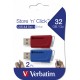 Verbatim Store 'n' Click - Unidad USB 3.2 GEN1 - 2x32 GB, Rojo/Azul - 49308