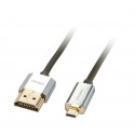 Lindy 41680 cable HDMI 0,5 m HDMI tipo A (Estándar) HDMI tipo D (Micro) Negro, Plata