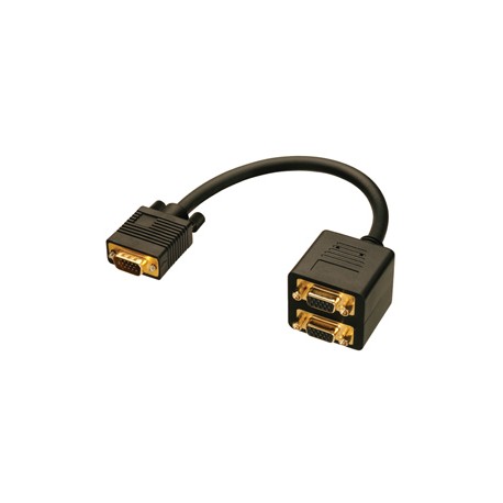 Lindy VGA Splitter Cable cable VGA 0,18 m VGA (D-Sub) Negro - 41214