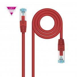 Nanocable Cable de Red Cat.7 600MHZ LSZH SFTP PIMF AWG26, Rojo, 30 cm - 10.20.1700-L30-R