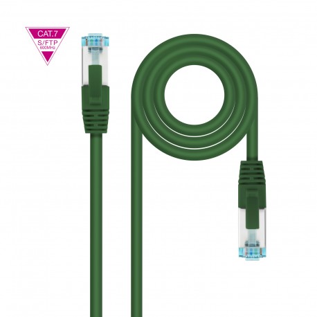 Nanocable Cable de Red Cat.7 600MHZ LSZH SFTP PIMF AWG26, Verde, 50 cm - 10.20.1700-GR