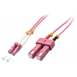 Lindy 46362 cable de fibra optica 3 m LC SC OM4 Rosa