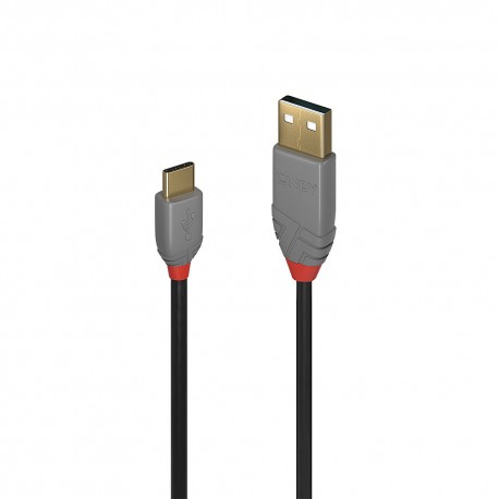 Lindy 36886 cable USB 1 m USB 2.0 USB A USB C Negro, Gris