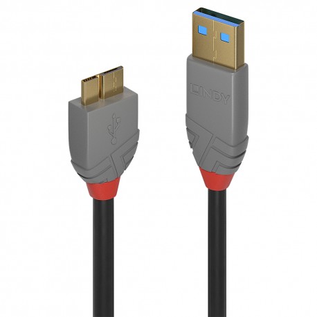 Lindy 36768 cable USB 3 m USB 3.2 Gen 1 (3.1 Gen 1) USB A Micro-USB B Negro