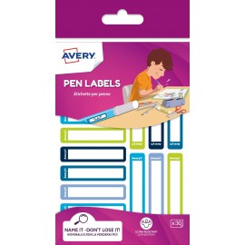 Avery RESMI30G-UK etiqueta autoadhesiva Rectángulo redondeado Permanente Azul, Verde 30 pieza(s)