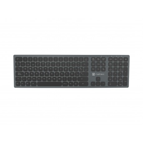 NATEC NKL-1830 teclado RF Wireless + Bluetooth QWERTY Español Negro, Gris