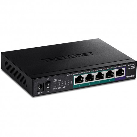 Trendnet TPE-TG350 switch No administrado 2.5G Ethernet (100/1000/2500) Energía sobre Ethernet (PoE) Negro