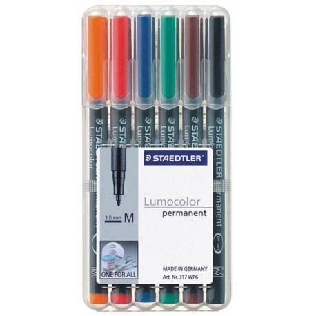 Staedtler 317 WP6 marcador permanente Negro, Azul, Marrón, Verde, Naranja, Rojo 6 pieza(s)