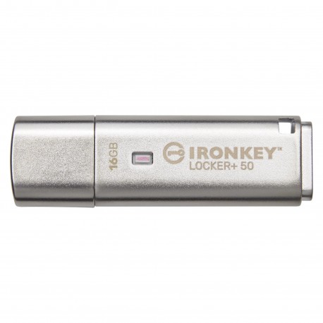 Kingston Technology IronKey Locker+ 50 unidad flash USB 16 GB USB tipo A 3.2 Gen 1 (3.1 Gen 1) Plata - iklp50/16gb