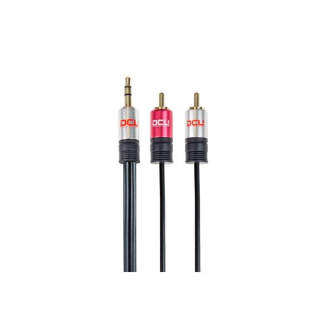 DCU Advance Tecnologic 30701240 cable de audio 3 m 3,5mm 2 x RCA Negro, Rojo, Acero inoxidable