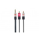 DCU Advance Tecnologic 30701240 cable de audio 3 m 3,5mm 2 x RCA Negro, Rojo, Acero inoxidable