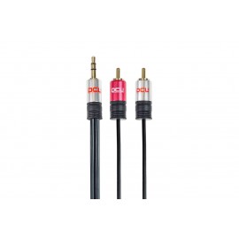 DCU Advance Tecnologic 30701220 cable de audio 1 m 3,5mm 2 x RCA Negro, Rojo, Acero inoxidable