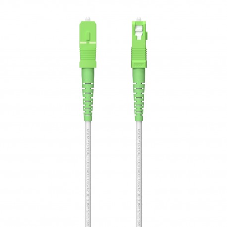 AISENS Cable Fibra Óptica Latiguillo G657A2 3.0 9/125 SMF Simplex CPR DCA LSZH, SC/APC-SC/APC, Blanco, 60 m