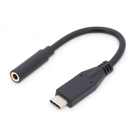 ASSMANN Electronic AK-300321-002-S adaptador de cable USB Type-C 3,5 mm Negro