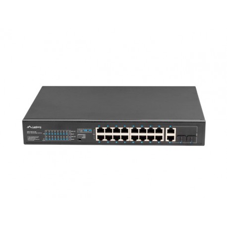 Lanberg RSFE-16P-2C-250 switch No administrado Gigabit Ethernet (10/100/1000) Energía sobre Ethernet (PoE) 1U Negro