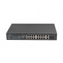 Lanberg RSFE-16P-2C-250 switch No administrado Gigabit Ethernet (10/100/1000) Energía sobre Ethernet (PoE) 1U Negro