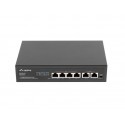 Lanberg RSFE-4P-2FE-60 switch No administrado Fast Ethernet (10/100) Energía sobre Ethernet (PoE) 1U Negro